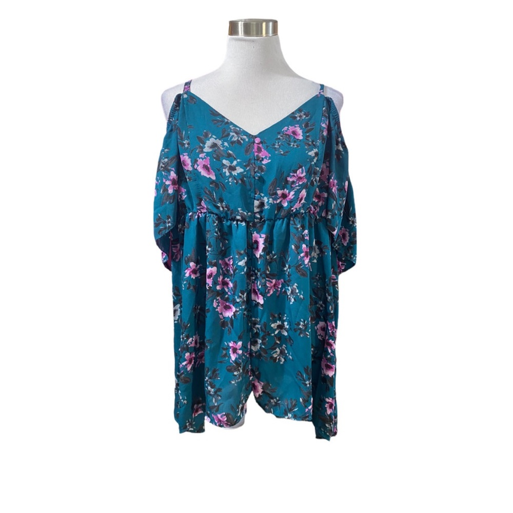 Cold Shoulder Smocked Blouse - Picture 5 of 16